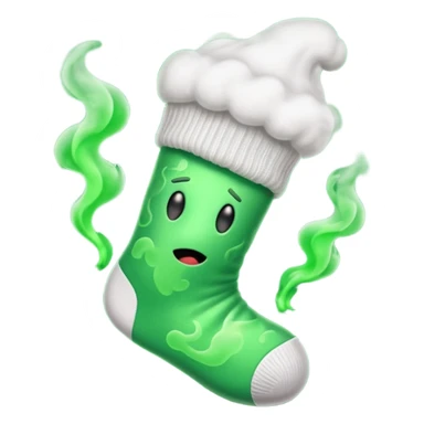 stinky sock with green smoke sticker