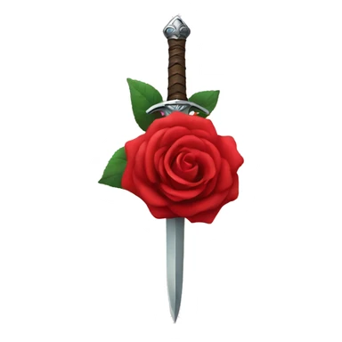 Sword piercing a rose sticker