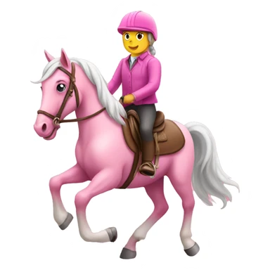 pink horse riding sticker