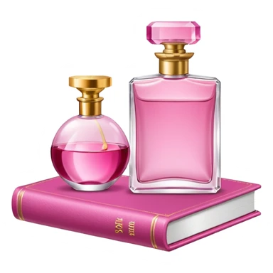 pink bookbook and fragance sticker