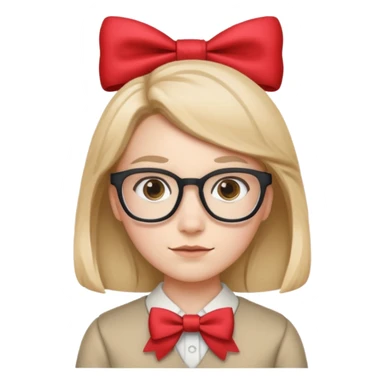 🤓+🎀 same emoji  sticker