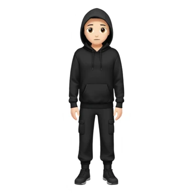 fullbody Mysterious man in black hoodie, hands in pockets and black pants sticker