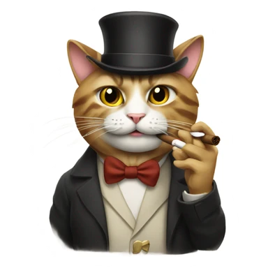 Cat smoking cigar sticker
