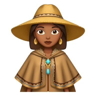 brown skin woman with fashion pancho sticker