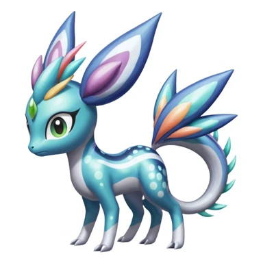 Shiny Spotted Striped Colorful-Fruity-Splash-marked Meloetta-Kyurem-Dialga-Suicune-Pteromon-hybrid sticker
