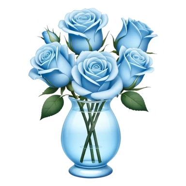 Light blue roses in vase sticker