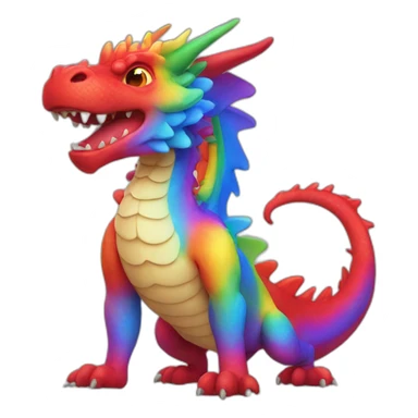 red gay dragon with rainbow sticker