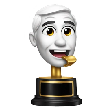 oscar statuette with tongue out sticker