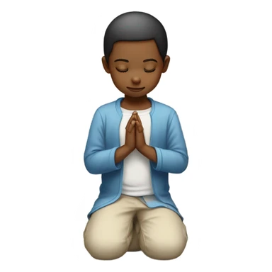 child praying on knees sticker