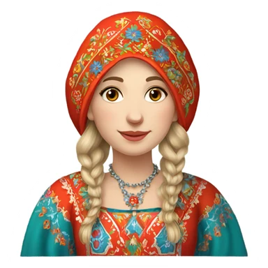 Russian woman wearing traditional russian clothing sticker