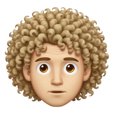 guy with huge head and curly messy hair sticker