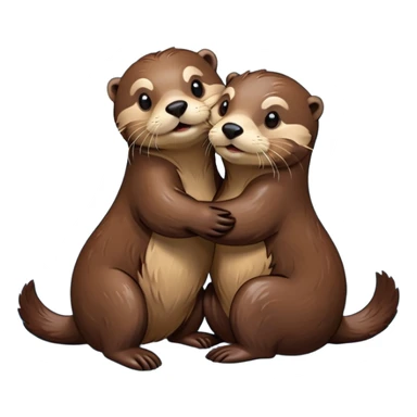 Otters on love sticker