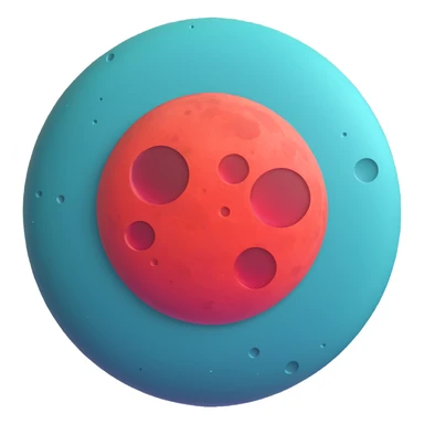 blood moon with subtle craters sticker