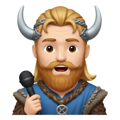 viking singing with micro, half body sticker
