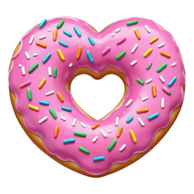 donut themed heart sticker