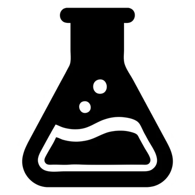 science conical flask filled with pink liquid, clean and simple icon style sticker