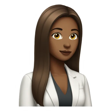 white successful woman with straight brown hair beautiful sticker