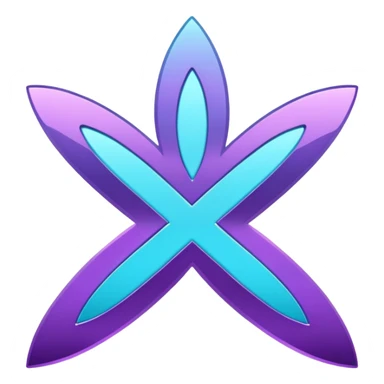 Purple and Cian symbol X twitter sticker