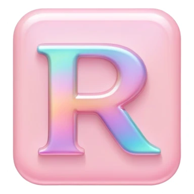 Iridescent pastel pink Font setting icon with letter  sticker