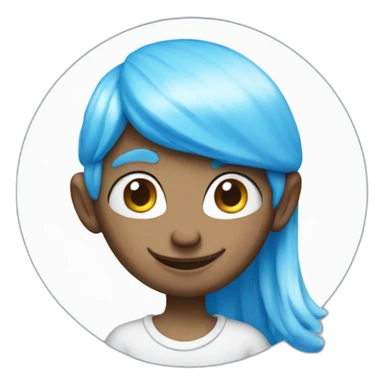 Smurf with blue hair sticker