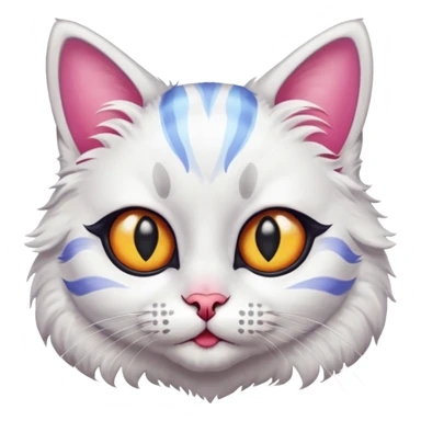 cat with exaggerated makeup sticker