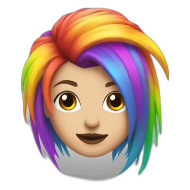 Rainbow hair punk girl sticker