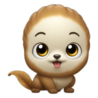 écureuil avec noisette sticker