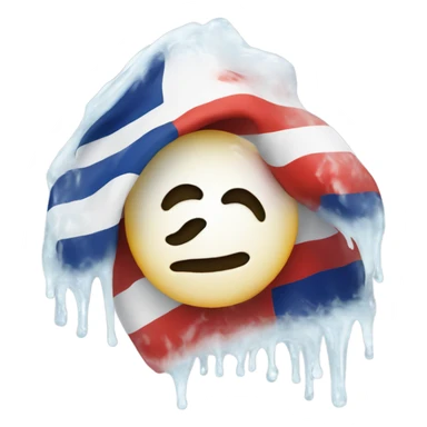 Freezing icy cold French flag  sticker
