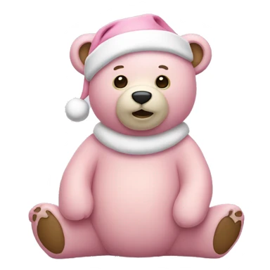 Light pink Christmas bear sticker