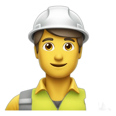 CONSTRUCTOR DE CASA CON UNIFORME AMARILLO Y CASCO AMARILLO CON UN LOGO QUE DICE SIKA sticker