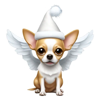 Chihuahua with Santa hat and angel wings  sticker