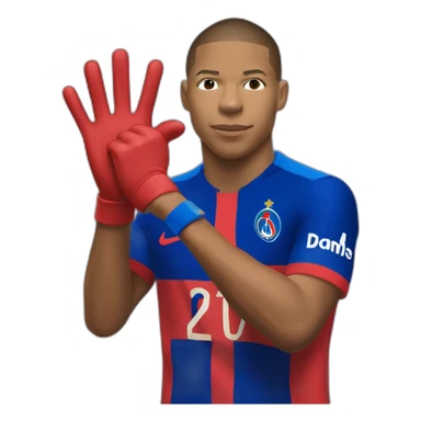 Mbappe choquée avec les mains derrière la tête sticker