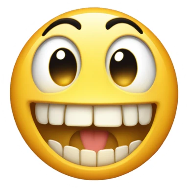 smily emoji with teeth for eyes and teeth for nose and teeth for teeth and extremely surprised expression sticker