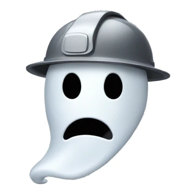 ghost wearing a hard hat sticker