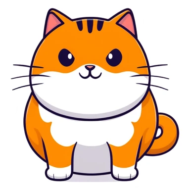 fat orange cat sticker