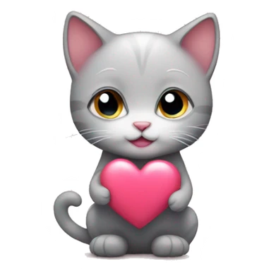kitty with a heart sticker