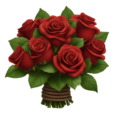Bouquet red roses binded with rope sticker