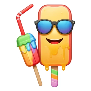 popsicle with accessories and eyes sticker