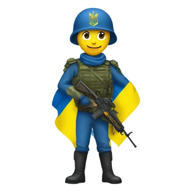 Soldat with flag Ukraine sticker