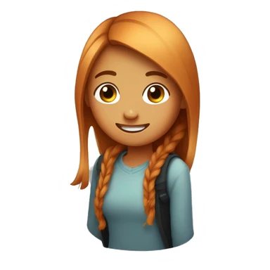 girl with gradient hair dark to ginger color, smiling but thinks it’s cringe and a tear fall down and shows a thumb up. emotion is awkward sticker