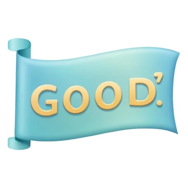 a banner and good written in it also fill the background with pastel blue color sticker