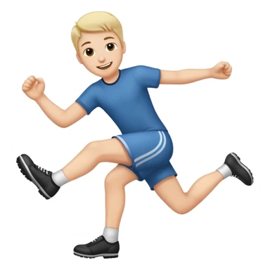 happy face kicking his feet behind him  sticker