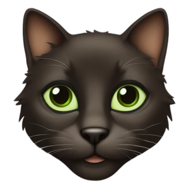 Dark brown, brown and black cat with green eyes sticker