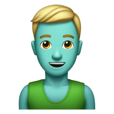 The standard set of emojis, but with a green pillow instead of a head. sticker