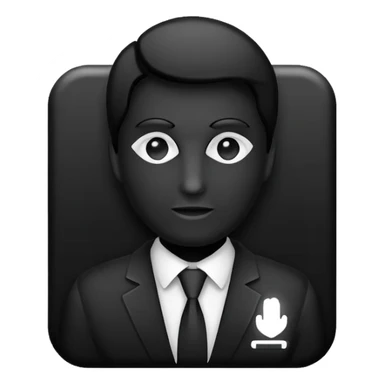 Administrator black shape S white glowing logo icon transparent background sticker