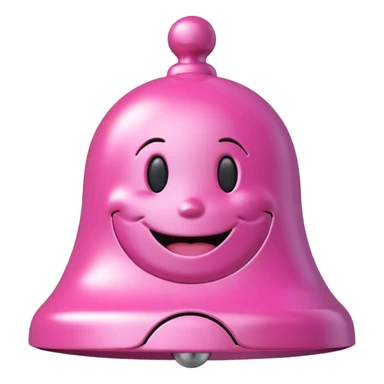 pink call bell with smiley face on it sticker