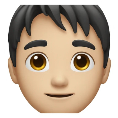 asian long black hair boy sticker