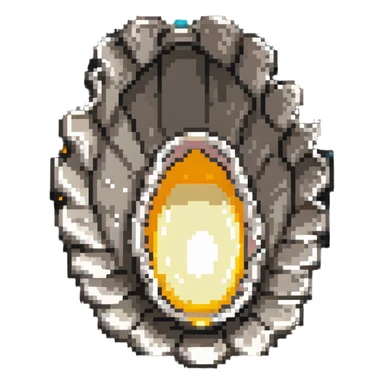 Open oyster shell with glowing pearl inside, underwater treasure sticker