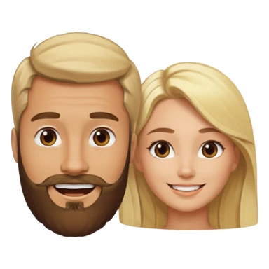 pareja hombre con barba y mujer rubia en internet charlando en streaming sticker