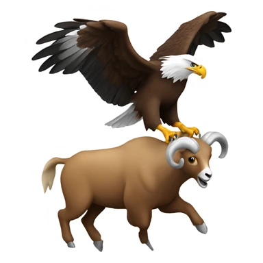 An eagle going after a ram sticker
